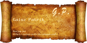 Gaisz Patrik névjegykártya