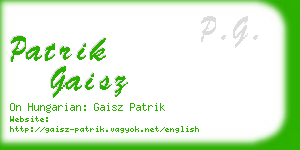 patrik gaisz business card